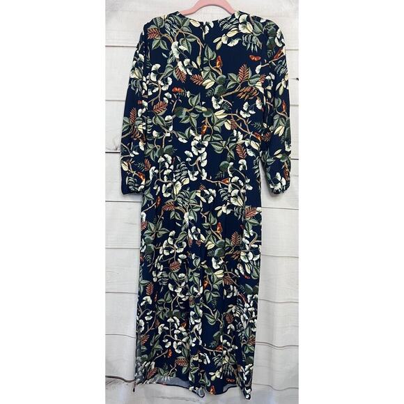 Loft Dress Navy Floral Maxi Size 10 Super Cute - Picture 2 of 4